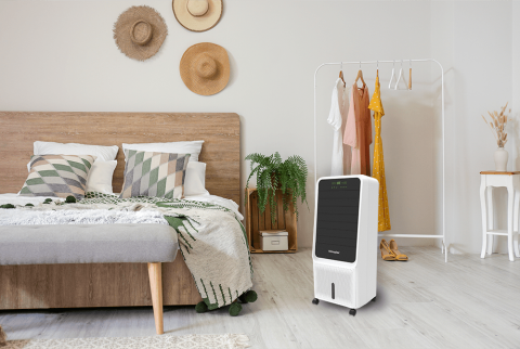 What are the benefits of evaporative coolers compared to air